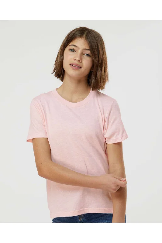 Mesh T-shirts breathable -Tultex Youth Fine Jersey Short Sleeve Crewneck T-Shirt - Pink