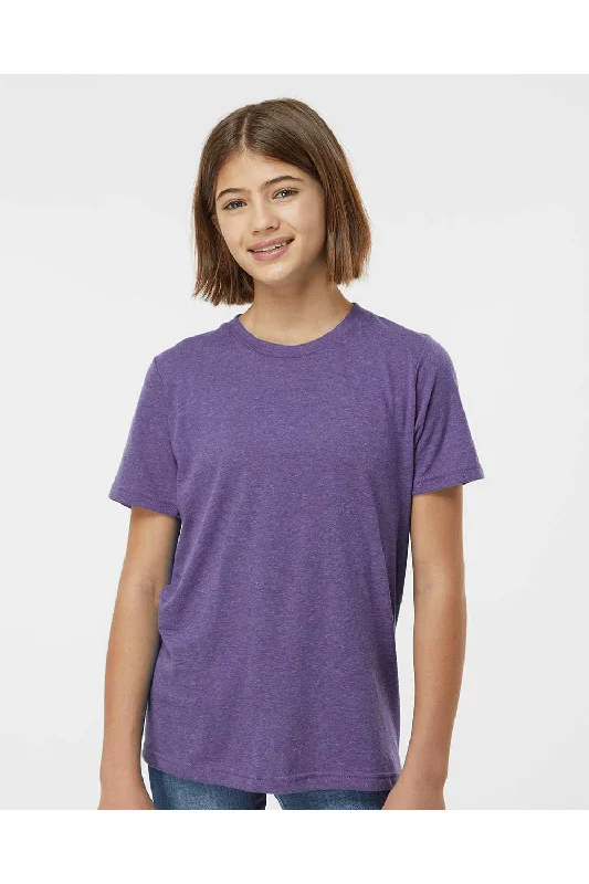 Leaf T-shirts fall -Tultex Youth Poly-Rich Short Sleeve Crewneck T-Shirt - Heather Purple