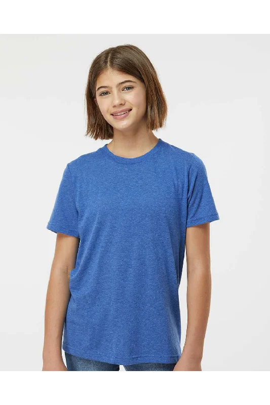 Valentine T-shirts love -Tultex Youth Poly-Rich Short Sleeve Crewneck T-Shirt - Heather Royal Blue