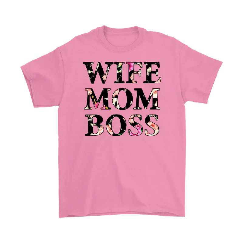 Marathon T-shirts endurance -WIFE MOM BOSS Floral Design Unisex T-Shirt