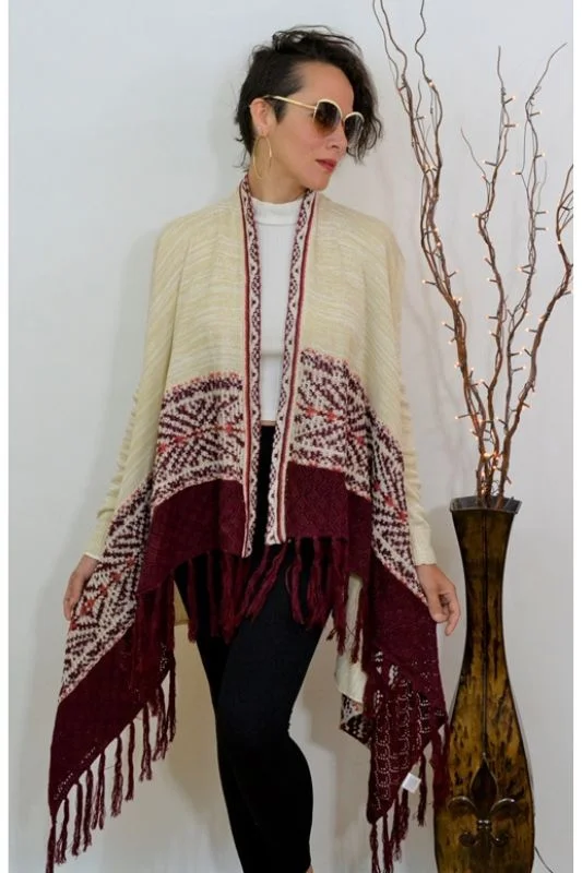 Classic grey cardigan -Almost Famous Fringe Cardigan