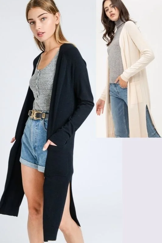 Closed white cardigan -Casual Office Cardigan - Black or Butter