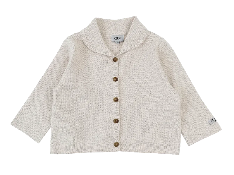 Striped white cardigan -Lobba Cardigan | Champagne