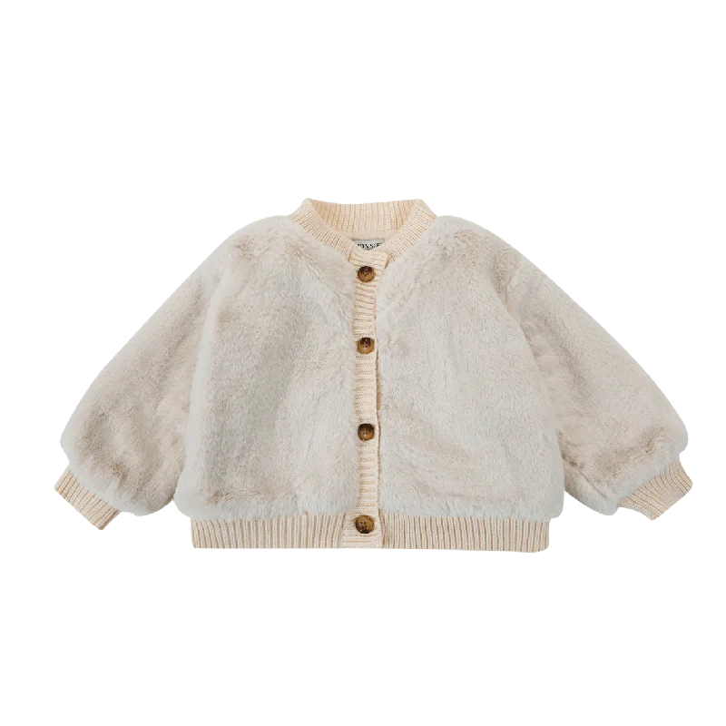 Open knit cardigan -Manita Cardigan | Off White Teddy