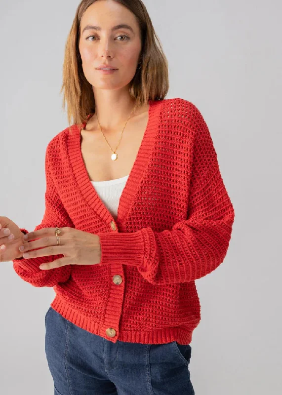 Thin grey cardigan -Sanctuary Falling For Fall Cardi- Cherry Red ***FINAL SALE***