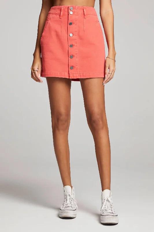 Cowboy skirts rugged -Addy Mini Skirt In Poppy