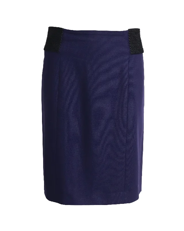 Weekend casual skirts chill -Alberta Ferretti Knee Length Skirt in Purple Wool