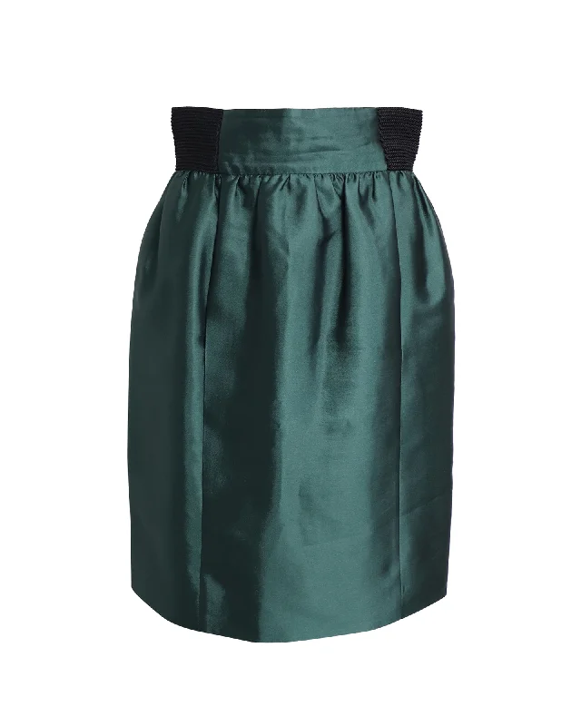 Grey pencil skirts neutral -Alberta Ferretti Skirt in Green Silk