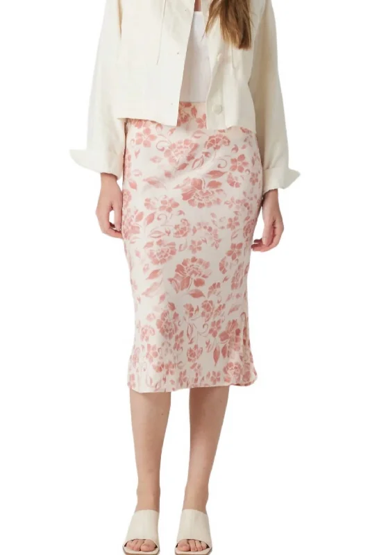 Embroidered skirts artistic -Ariel Midi Skirt In Rose Dawn