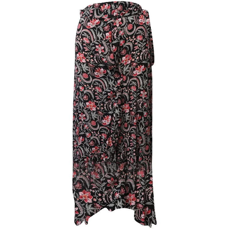 Tailored skirts sharp -Ba&Sh Heather Noir Floral Skirt in Black Viscose