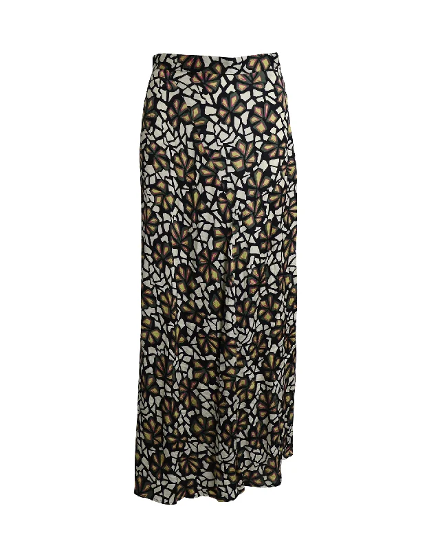 Brown corduroy skirts earthy -Ba&Sh Printed Maxi Skirt in Multicolor Viscose