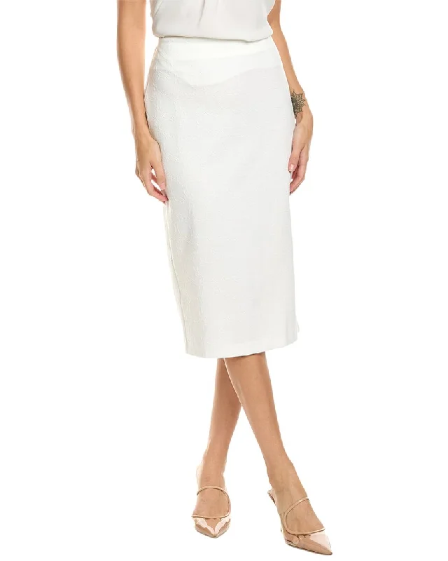 White skirts crisp -Badgley Mischka Chain Lock Jacquard Pencil Skirt