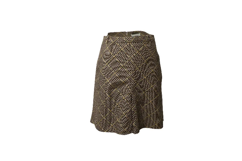 Shark skirts bite -Balenciaga Houndstooth Skirt in Brown Wool