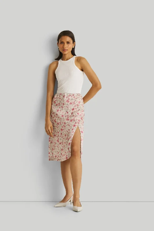 Pop colorful skirts catchy -Brunch Skirt in Pink Florals