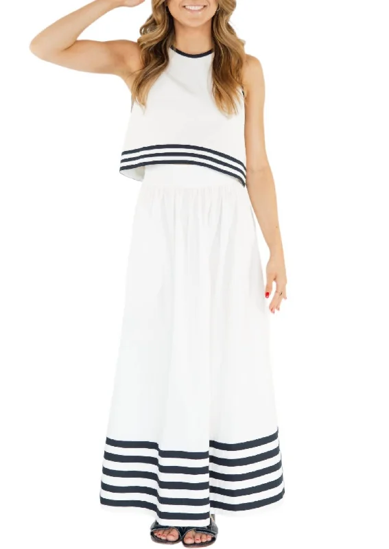 Tiered linen skirts boho -Encantada Skirt In White