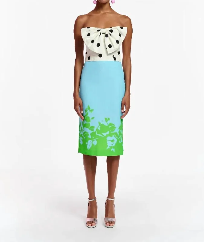 Midi chiffon skirts versatile -Fairydust Placed Print Skirt In Combo3 Green Lizard