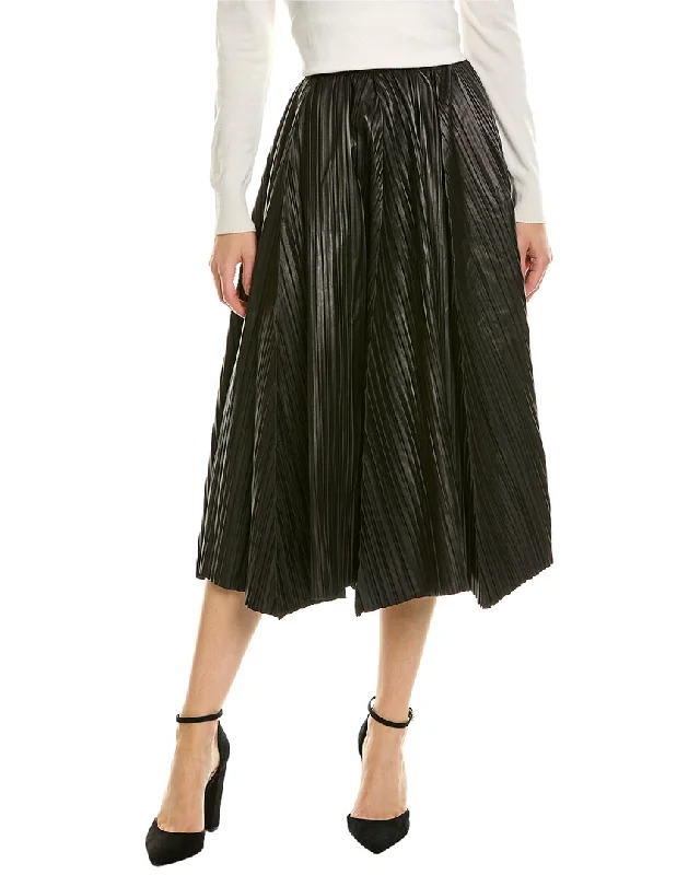 Pleated satin skirts elegant -Ferragamo Leather Maxi Skirt