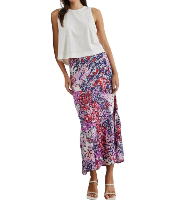 Galaxy pattern skirts cosmic -Gala Skirt In Purple Gardenia