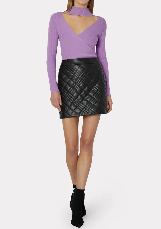 Skate skirts grind -Hailey Quilted Vegan Skirt In Black