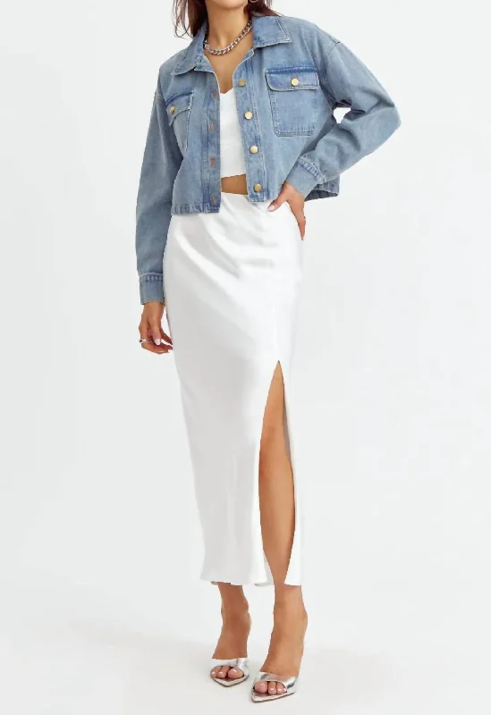 Coder skirts tech -Hayek Slit Maxi Skirt In Off White