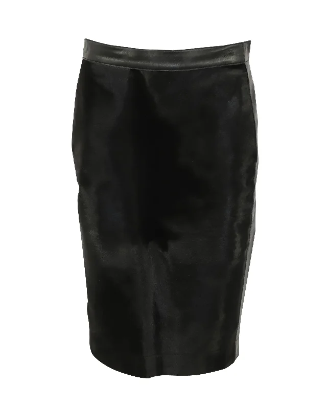 Gym skater skirts sweat -Iris & Ink Pencil Skirt in Black Leather