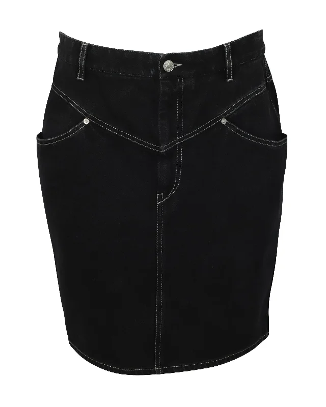 Streetwear skirts urban -Isabel Marant Denim Skirt in Black Cotton