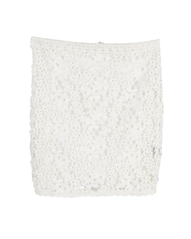 Metal skirts loud -Isabel Marant Etoile Embroidery Skirt in White Cotton