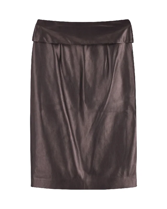 Cargo denim skirts rugged -Isabel Marant Pencil Skirt in Black Nappa Leather