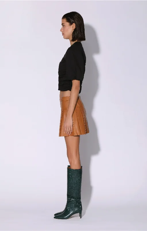 Weekend casual skirts chill -Izzie Skirt, Camel - Leather