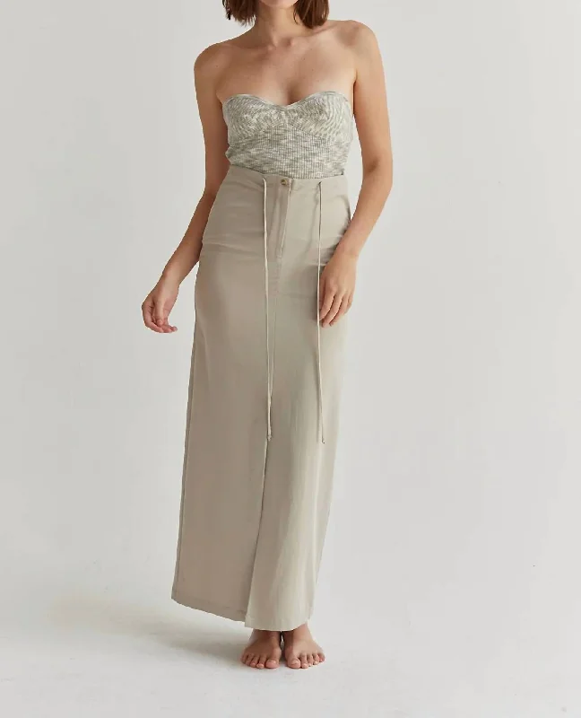 Yoga flowy skirts peace -Jayda Maxi Skirt In Taupe