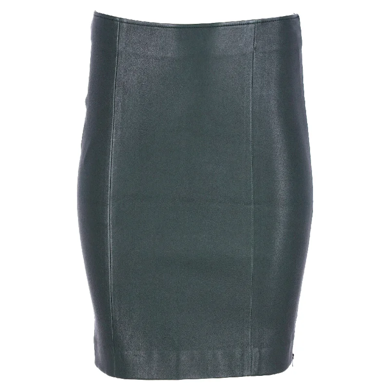 Valentine heart skirts love -Joseph Pencil Skirt in Green Lambskin Leather