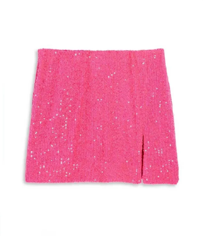 Summer floral skirts sun -Junior Taylor Sequin Skirt In Neon Pink