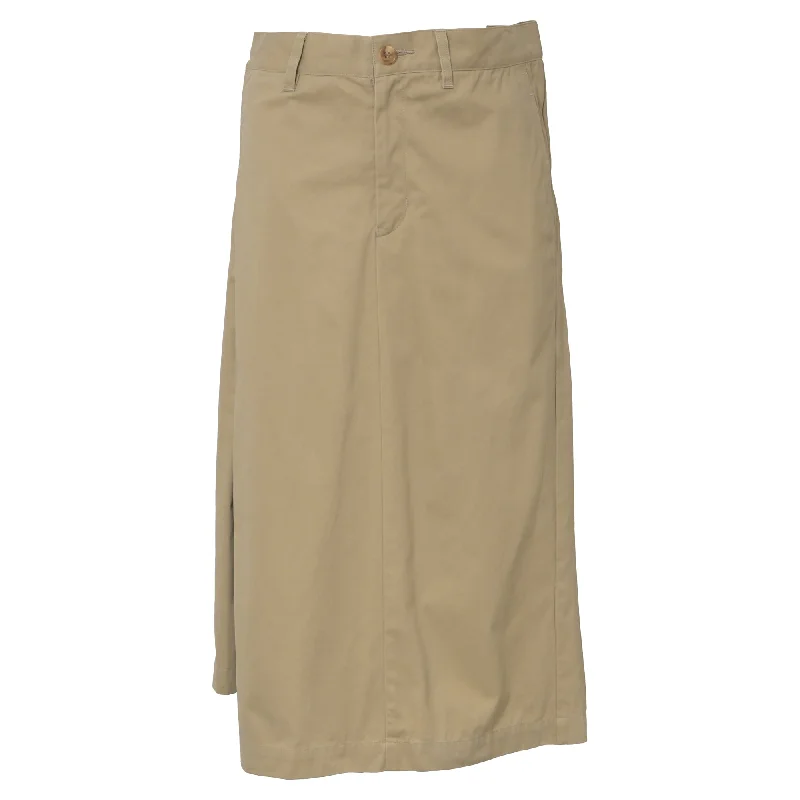 Street graphic skirts urban -Junya Watanabe x Comme Des Garçons Midi Pleated Asymmetrical Skirt in Brown Cotton