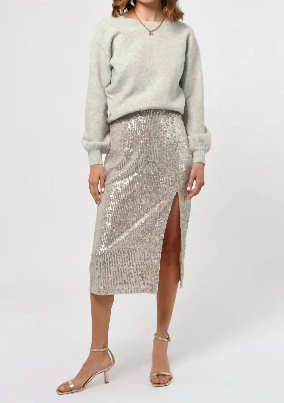 Gym skirts sweat -Karla Sequins Midi Skirt In Champagne