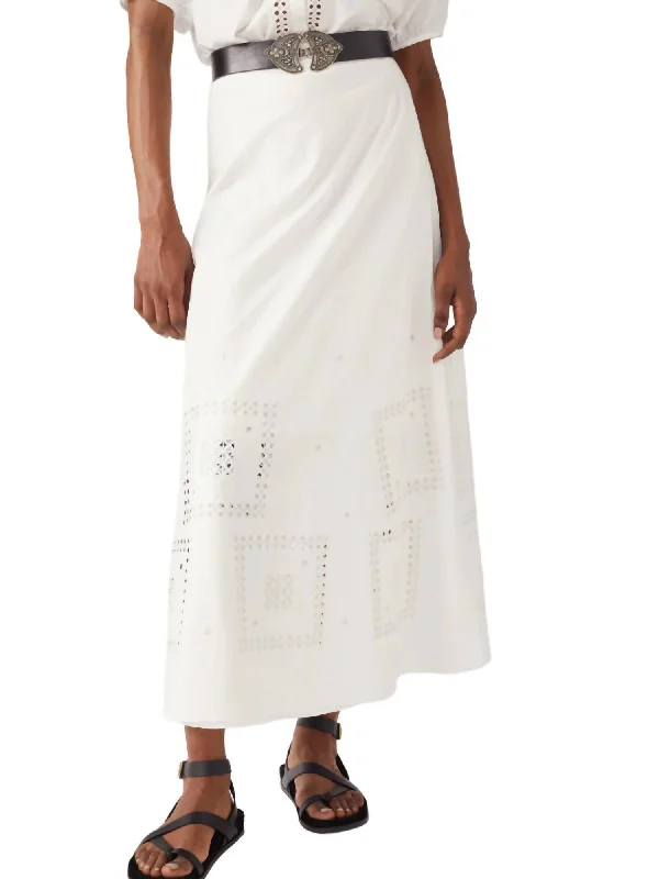 Nature graphic skirts green -Lermaid Skirt In Blanc