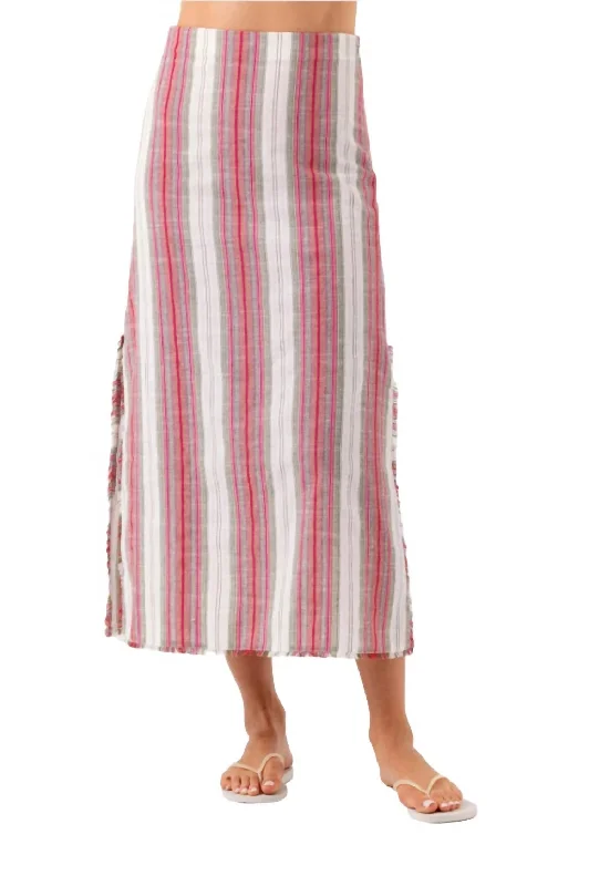 Holiday festive skirts cheer -Louie Skirt In Sunshade Stripe