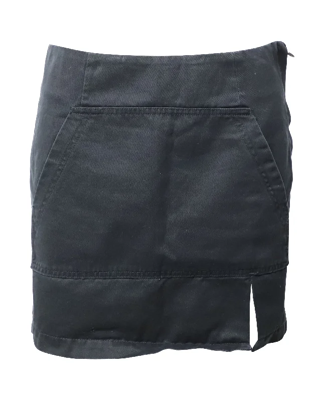 Teacher skirts teach -Marc Jacobs Slit Mini Skirt in Black Cotton Denim