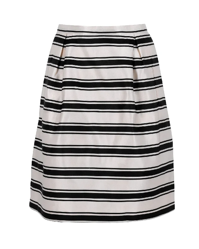 Spicy hot skirts heat -Michael Kors Stripe Skirt in White Silk