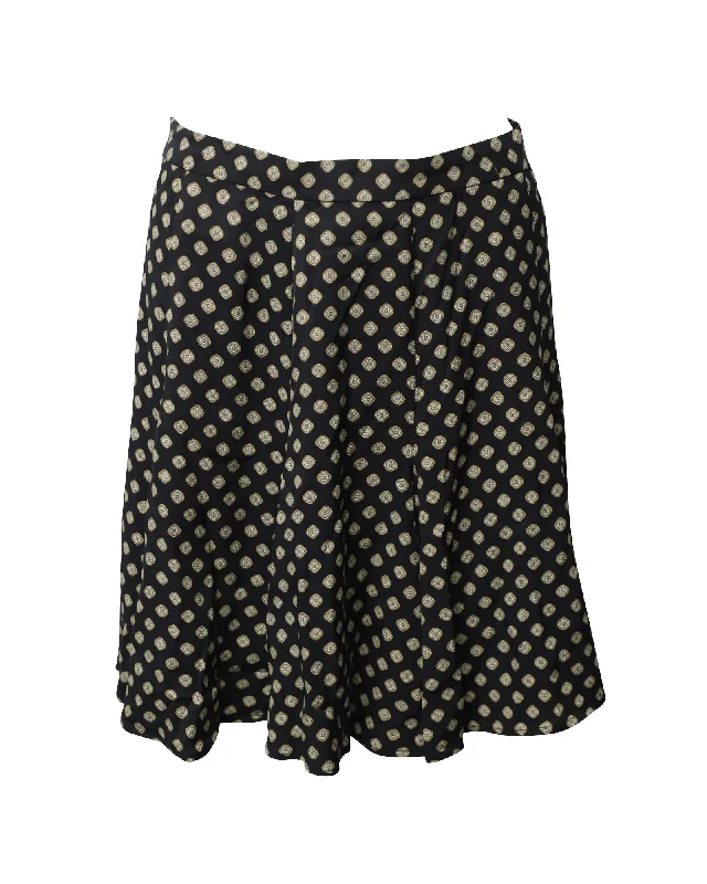 Grey skirts neutral -Michael Michael Kors Printed Skater Skirt in Black Viscose