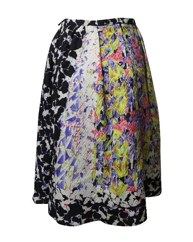 Rain skirts fresh -Peter Pilotto Textured Abstract A-Line Skirt in Multicolor Silk