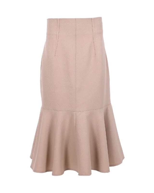 Satin skirts shiny -Philosophy Di Lorenzo Serafini High Waist Peplum Skirt in Beige Polyester