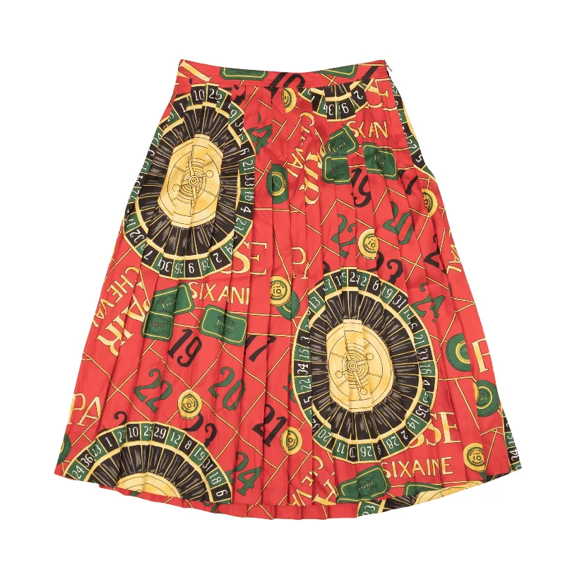 Day skirts bright -Polo By Ralph Lauren Pleated Reissue Print Long Skirt - Red