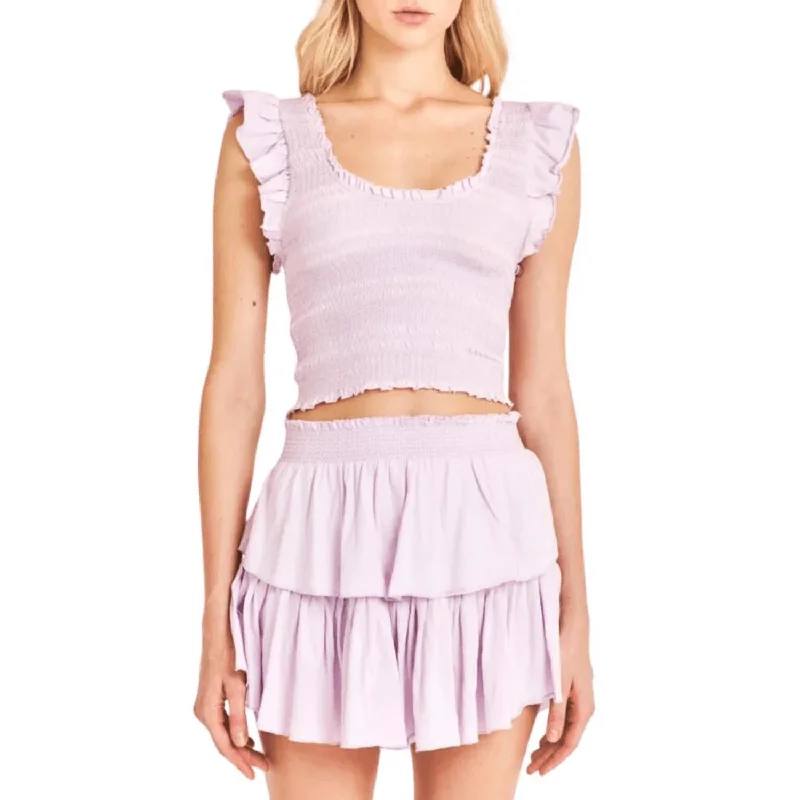 Tree rooted skirts earth -Ruffle Mini Skirt In Lilac