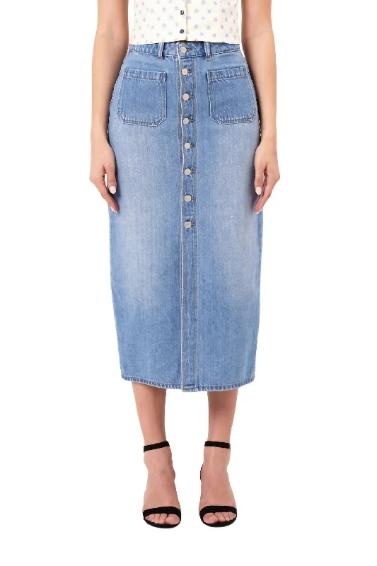 Farmer denim skirts grow -Sailor Skirt In Mid Vintage Blue