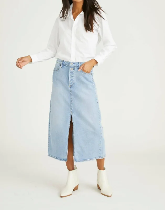 Anime skirts epic -Sarah Midi Skirt In Light Wash