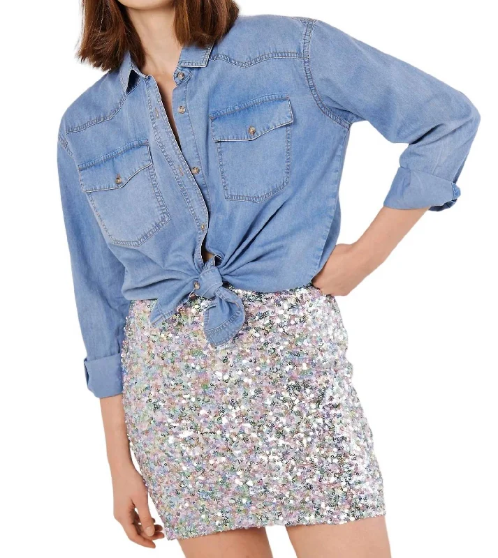 Dolphin playful skirts splash -Sequins Mini Skirt In Multi