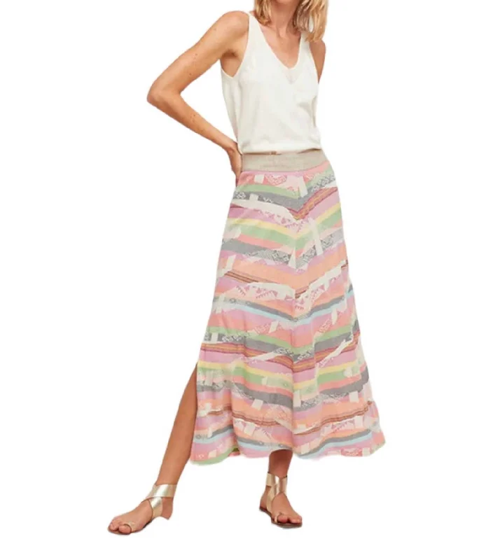 Sunset ombre skirts glow -Sils Knit A-Line Skirt In Pink Multi