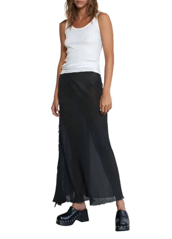 Tropical palm skirts sun -Simone Skirt In Black