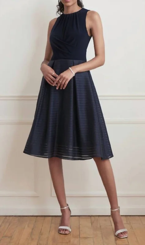 Surfer skirts wave -Sleeveless Dress With Full Skirt In Midnight Blue