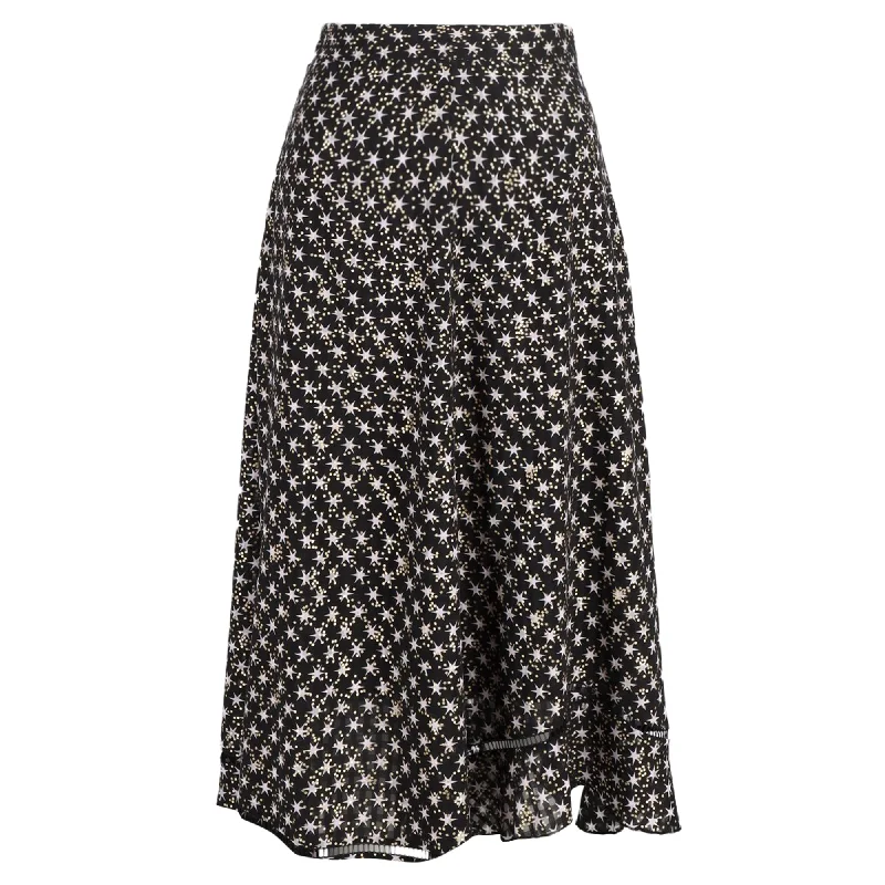 Owl brown skirts wise -Stine Goya Marigold Stars Midi Skirt in Black Polyester